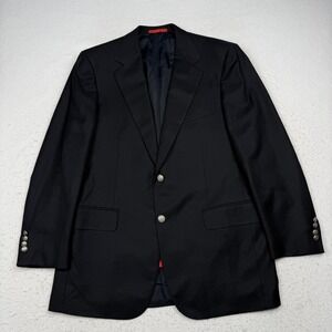 Isaia Blazer Mens 52 IT Black Wool Two Button Classic Sport Coat Jacket Italy